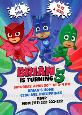 Pj Masks Digital Birthday Invitation Design - Jamakodesigns - Pj Masks ...