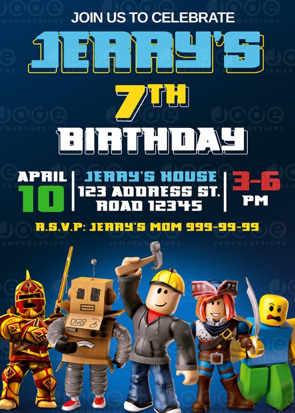 Roblox Birthday Invitation 2