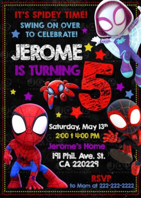 Spidey and His Amazing Friends Birthday Invitation 5