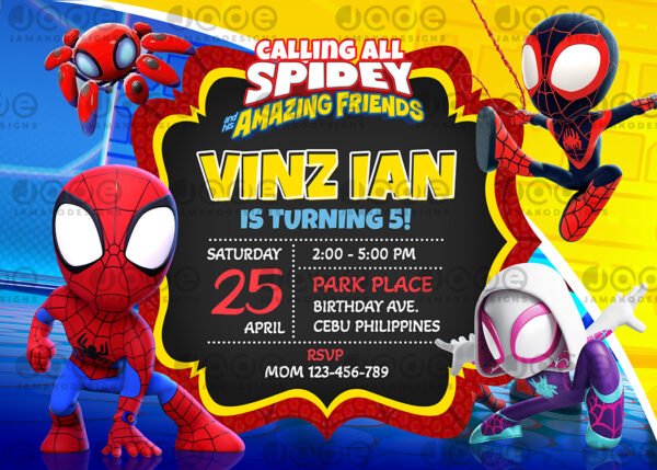 Spidey and His Amazing Friends Birthday Invitation 6