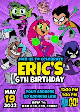 Teen Titans Go Birthday Invitation 4