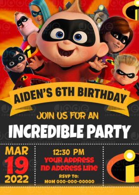 The Incredibles 2 Birthday Invitation