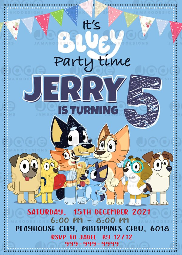 Bluey Personalized Invitations