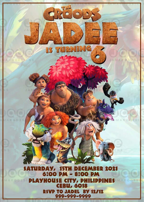 Croods Birthday Invitation 2