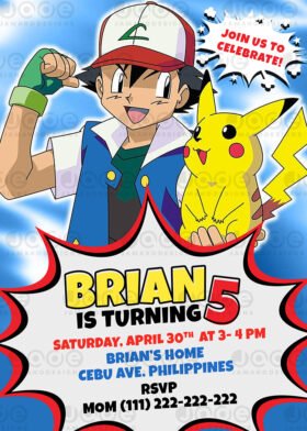 Pokemon Birthday Invitation 2