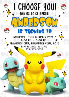 Pokemon Birthday Invitation