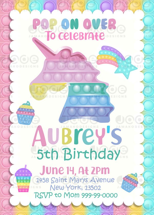 Pop it Birthday Invitation 3
