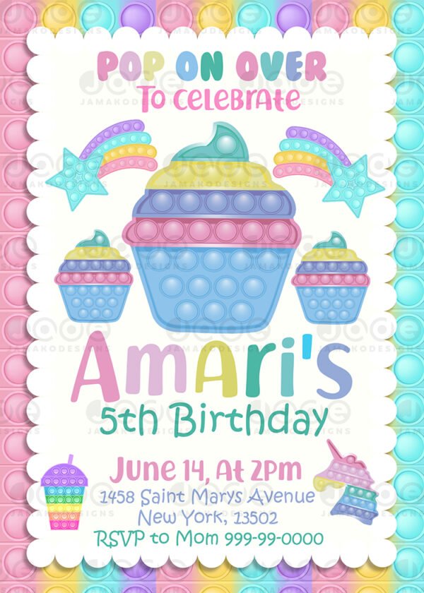 Pop it Birthday Invitation 5