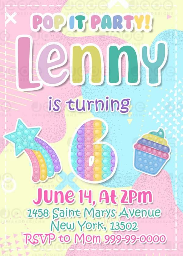 Pop it Birthday Invitation 7