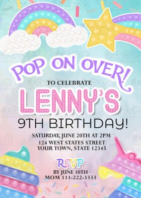 Pop it Birthday Invitation 8