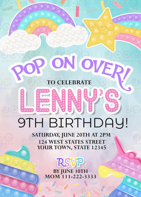 Pop it Birthday Invitation 8