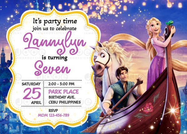 Rapunzel Birthday Invitation