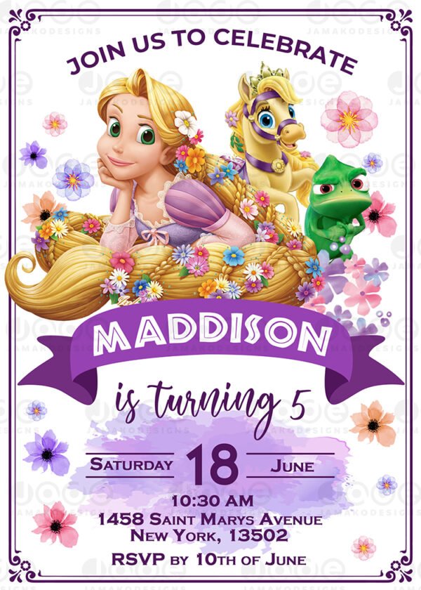 Rapunzel Birthday Invitation