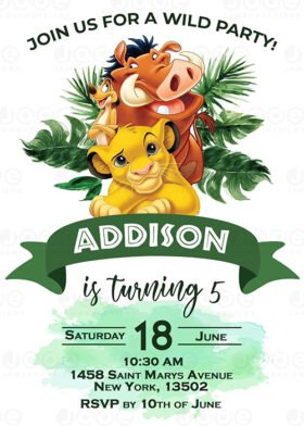 The Lion King Birthday Invitation