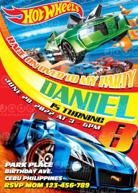 hot wheels birthday invitation