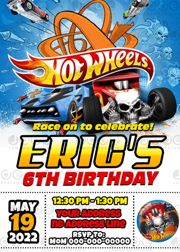 hot wheels Birthday Invitation 2