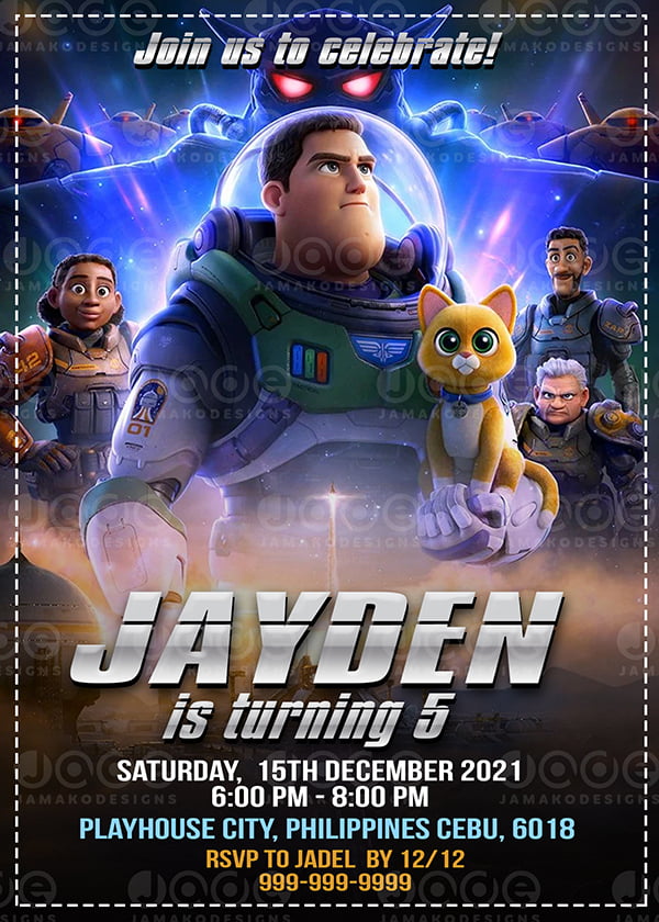 Buzz Lightyear Birthday Invitation Template Jamakodesigns