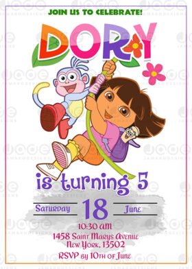 Dora the explorer birthday Invitation design