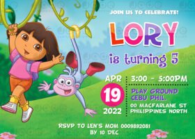 Dora the explorer Party Invitation