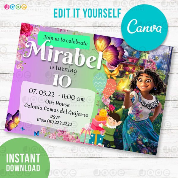 Encanto Mirabel Madrigal Birthday canvaArtboard 1