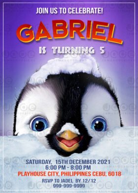 Happy Feet 2022 Birthday Invitation printable template