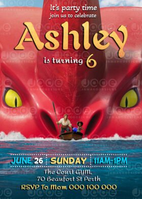 Sea Beast Digital Birthday Invitation Printable