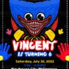 Huggy Wuggy for kids Birthday Invitation