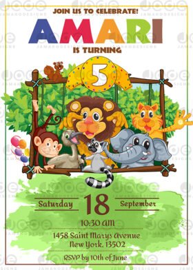 Safari Birthday Invitation 1