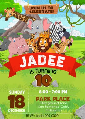 Safari Birthday template printable