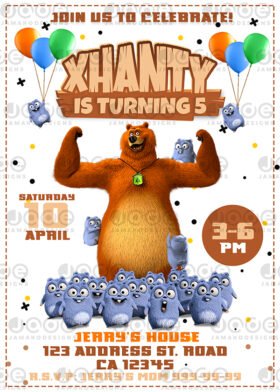 Grizzy and the Lemmings Birthday Party Design