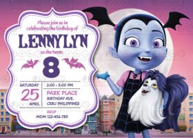 Digital Vampirina Birthday invitation printable