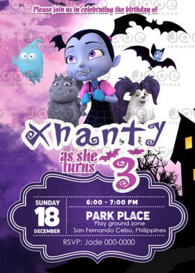 Digital Vampirina Birthday invitation