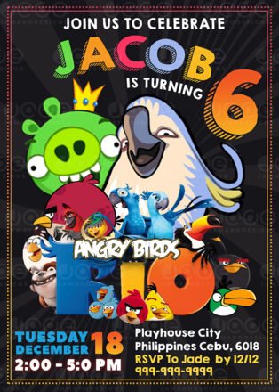 Angry Birds Birthday Invitation printable design