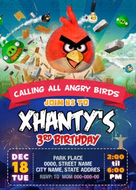 Digital Angry Birds Birthday party template