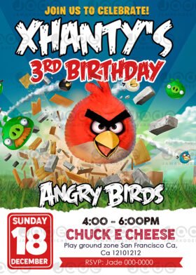 Angry Birds Birthday invitation
