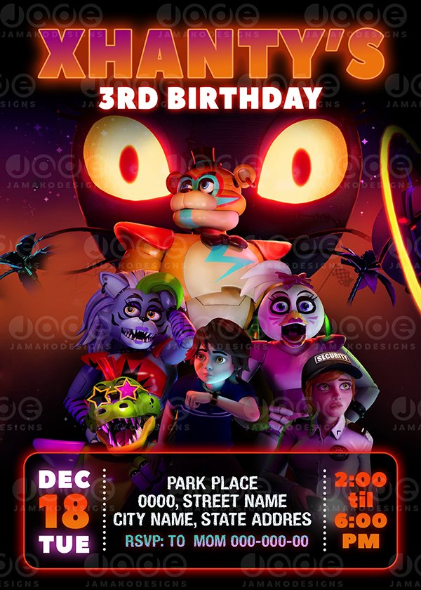 Five Nights At Freddy's Invitation