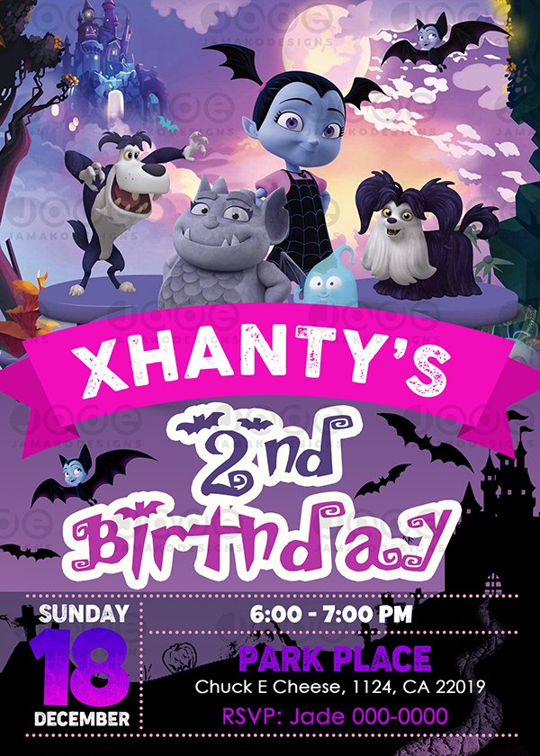 Disney Vampirina Halloween Birthday invitation