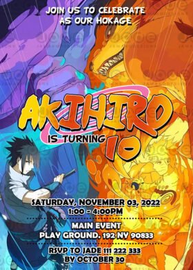 Digital template Naruto Birthday Invitation