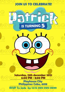 Digital SpongeBob Birthday invitation printable template