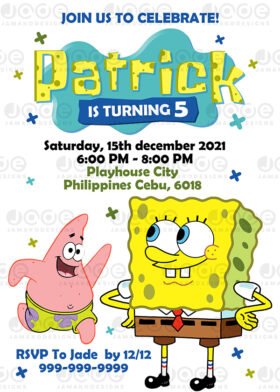 Digital SpongeBob Birthday party design for kids