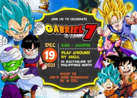 Digital Dragon Ball Z Birthday invitation