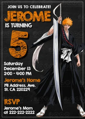 Novel Concept Designs  Demon Slayer Anime Birthday Party  Invitations