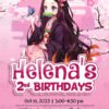 Demond Slayer Nezuko Birthday Invitation