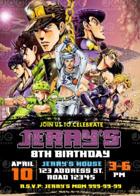 JoJo's Bizarre Adventure Birthday Invitation