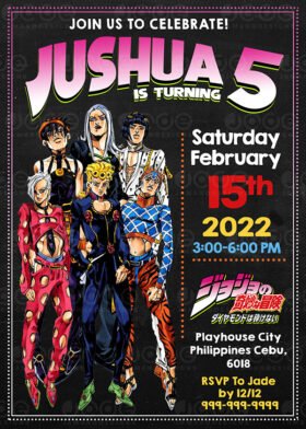 JoJo's Bizarre Adventure Birthday invitation,