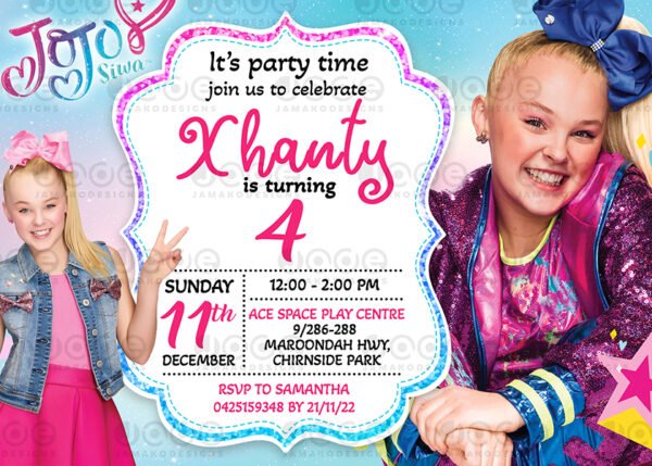 Jojo Siwa Birthday Invitation