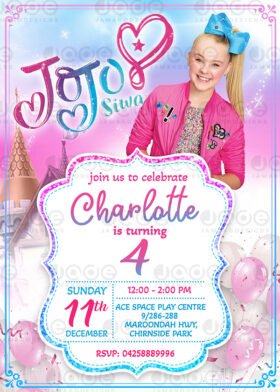 Digital Jojo Siwa Birthday invitation Template