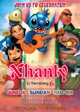 Editable Lilo and Stitch Birthday invitation