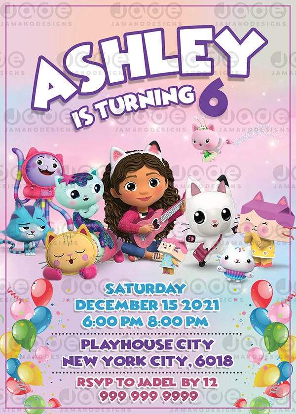 gabbys dollhouse Birthday Invitation 5