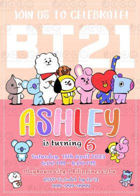 BT21 birthday card template